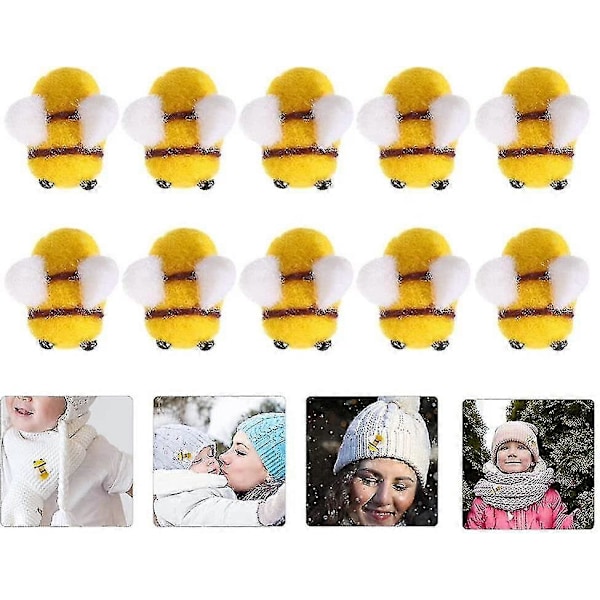 20 Filtbie Mini Håndverk Bie Håndverkskuler Bie Pom Pom DIY Håndverksdekorasjoner