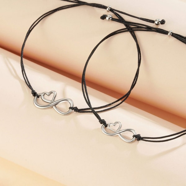 #Charm Armbånd Mor Datter Armbåndssæt 2 Personer Hjerteformet#
