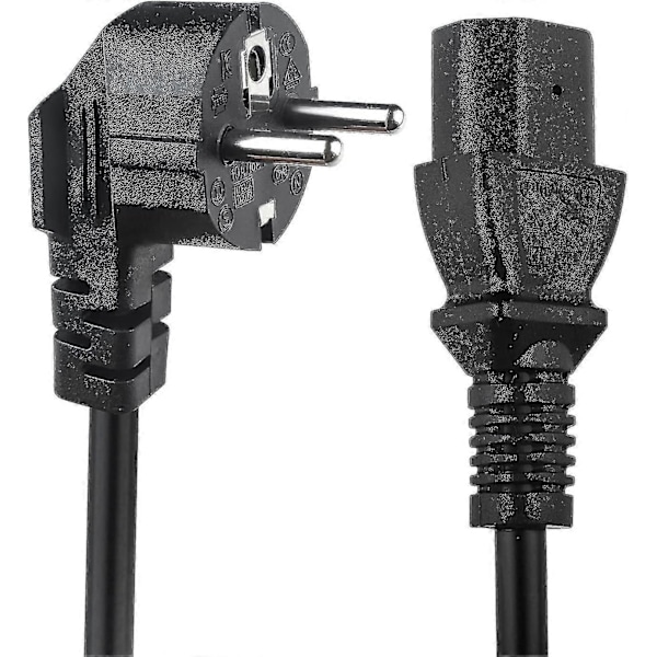 Strømkabel, 3-pinners AC-strømledning 1,5 m / 4,92 fot, 10a 18awgx3c, for bærbar PC, PC-skjermer, skannere, TV, skriver