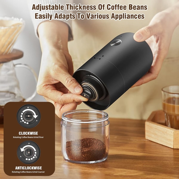 Elektrisk kaffekvarn med keramisk grad Uppladdningsbar bärbar