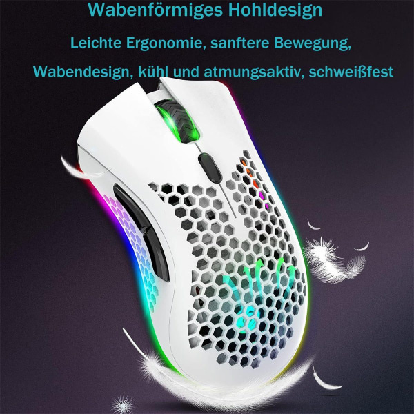 #vit ,Spelmus Bluetooth Spelmus: Lätt Trådlös#