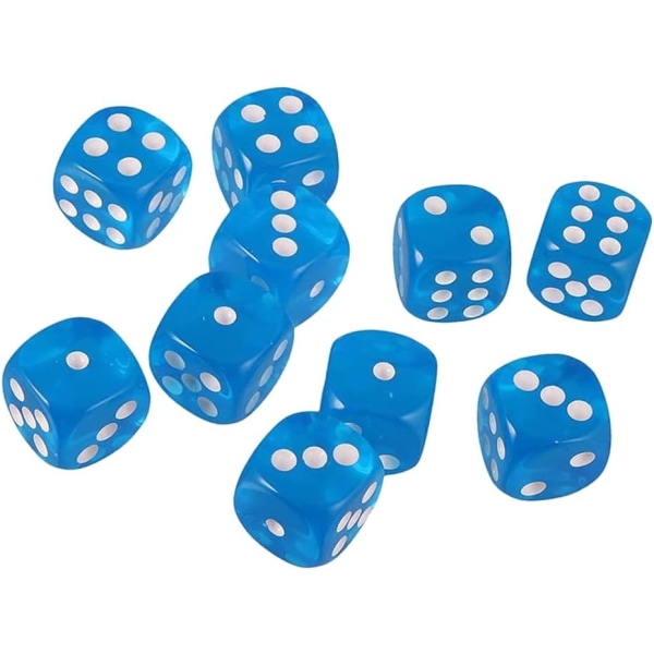 /#/10 16mm D6 Polyhedral Acrylic Dice (Sky Blue) för DND Dice RPG MT/#/