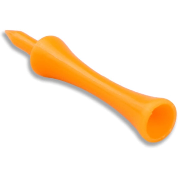 Pakke med 100 Plastik Golf Tees 70mm Orange