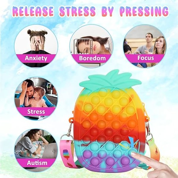 #Pop It-väska med Fidget Toy-paket, Pop It-handväska för flickor, Pop It-väska för#