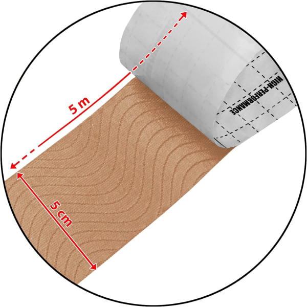 3 Ruller Kinesiologitape 5m x 5,0cm Forskellige Farver E-bog Applic