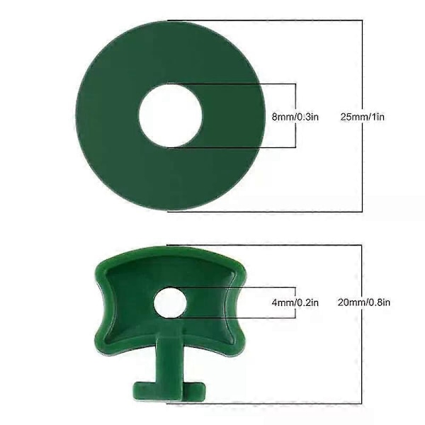 100 st Plast Växthusklämmor med Brickor för Att Fästa Isolering, Bubbelplast på Aluminiumväxthus, Grön, 50 Klämmor + 50 Brickor