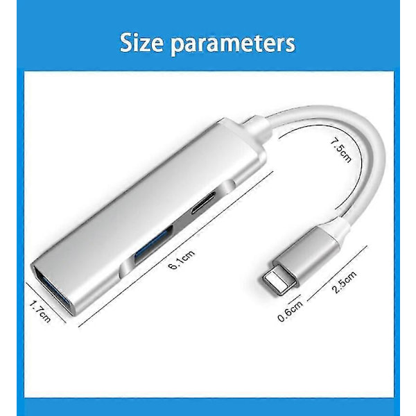 OTG for Apple til USB 3.0 USB-hub 3.0 USB OTG-adapter for iPhone iPad iOS Lightning til USB-hub 3.0 med Lightning-ladeport