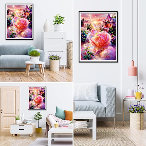 #DIY diamantmålning, diamantkonstmålning färgglada blommor kit#