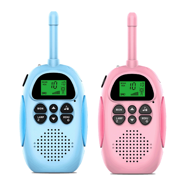 #(Blå + Rosa) Laddningsbar Walkie-Talkie Radioleksak för Barn#