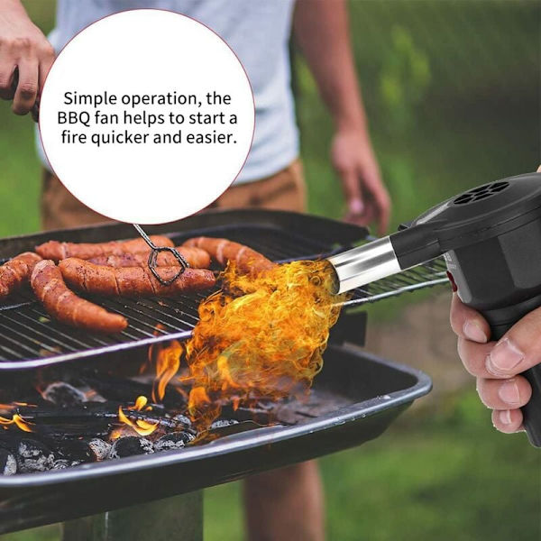 Elektrisk Grillblåsare Bärbar Batteridriven Grillfläkt (Batteri Ingår Inte)
