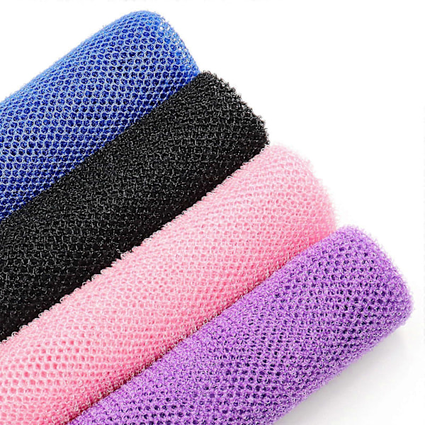 4 Badsvampar Nät Långt Nät Badsvamp Exfolierande Dusch Ryggskrubbare För Män Kvinnor
