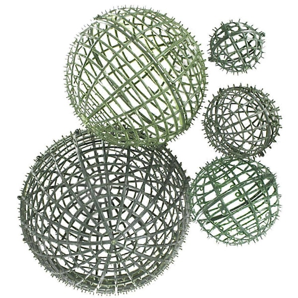 5 stk. Kunstig Blomsterplante Topiary Kugle Støtte Plast Plantestativ Faux Græskugle Ramme Stativ