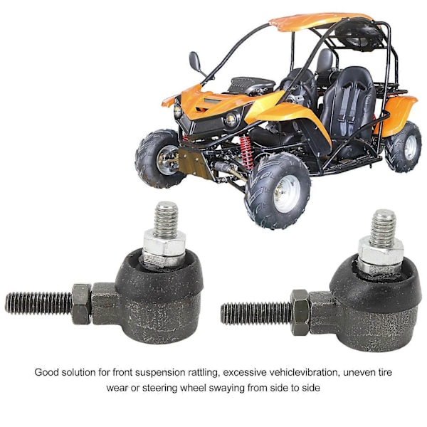 1 par Tie Rod End Kulledlager M8 gäng Högstyrka Tie Rod Kulledlager för 110GKG2 49FM5E GO KART ATV MOPED