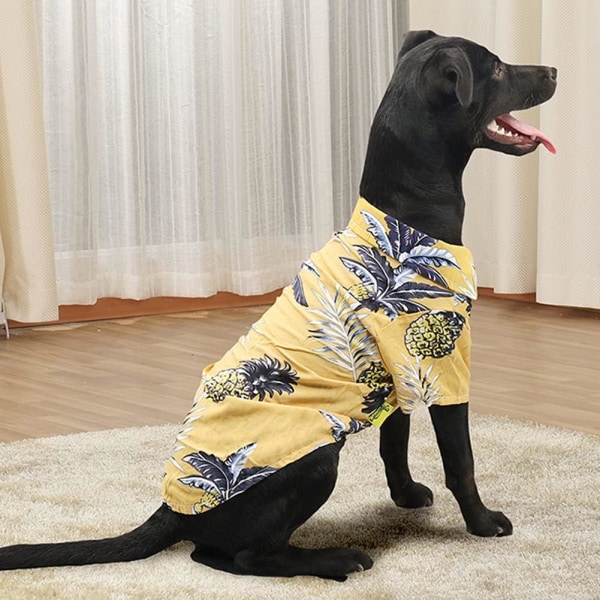 *Poseca Hundkläder Sommarklänningar Valp T-shirts Hawaii Strandtröjor för Hundar Valp Chihuahua Kläder Kattkläder Sommar Husdjurskläder*