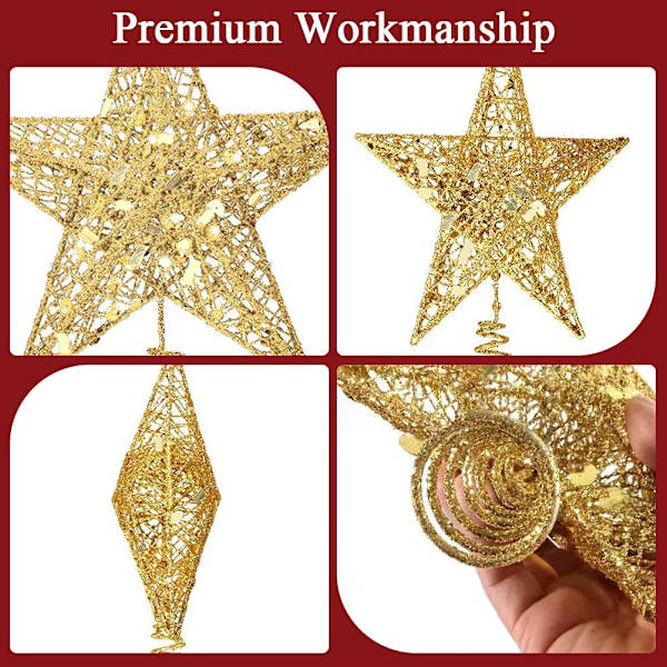 #Gullglitter Juletre Stjerne for Juletrepynt, 2#
