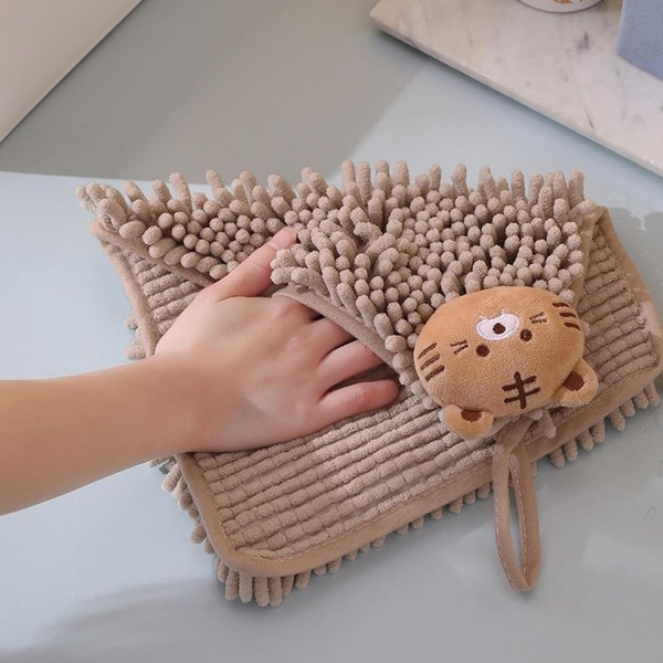 １ stk Fuzzy Ball Håndklær - Myke Hengende Håndklær, Chenille Sup