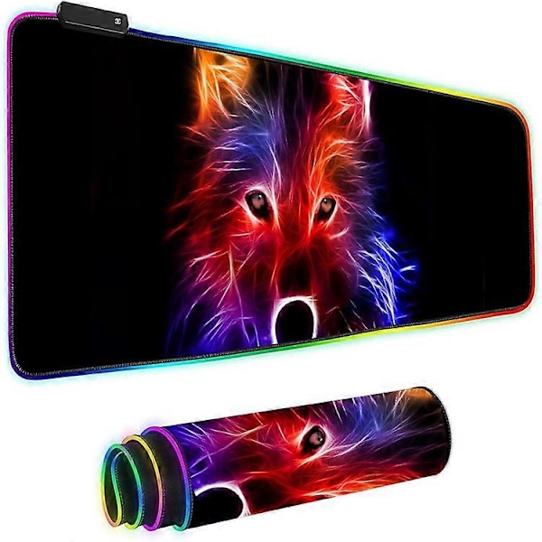 LED lysende musematte RGB musematte fargerik utvidet musematte spill anime bordmatte RGB 800*300*4mm hovedbilde