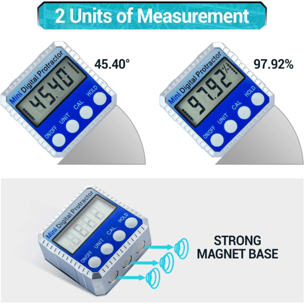 *Digital magnetisk lutningsmåler LCD vinkelmåler Mini vanntett Hori*