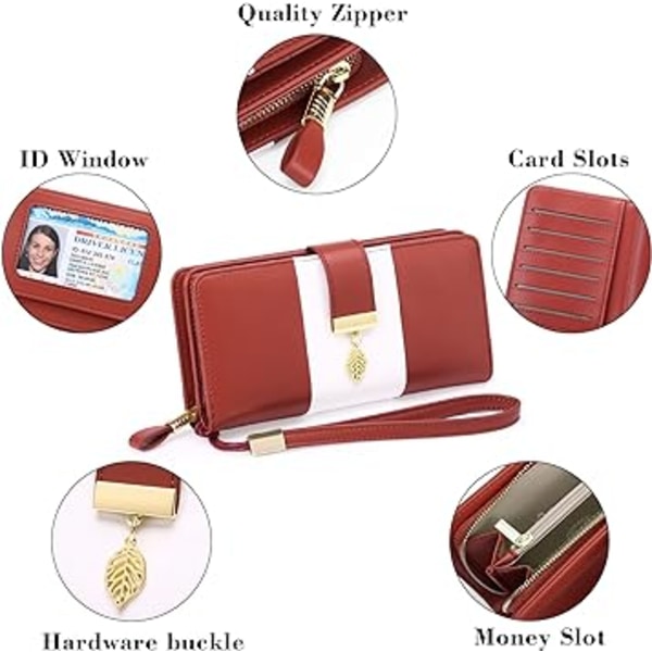 /#/Naisten nahkainen lompakko, suuri kapasiteetti, kolikkopussi, lompakko, jossa on 12/#/