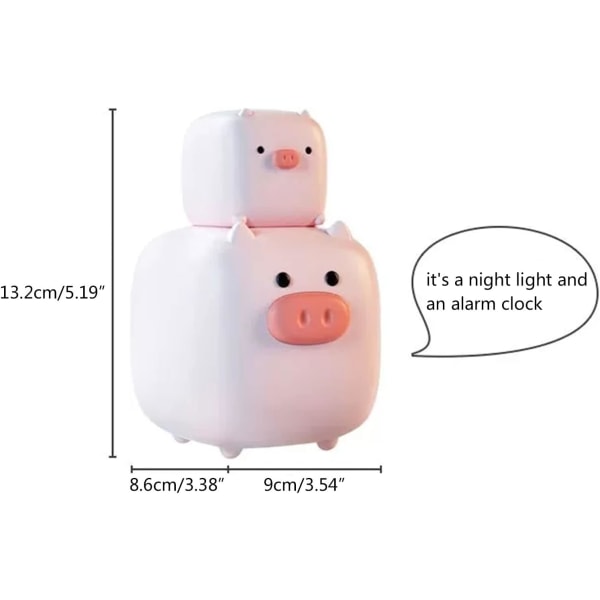 Digital Alarm Clock, LYNICESHOP Kids Cute Cartoon Pig with A