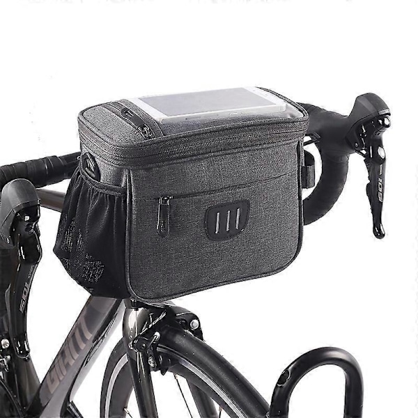 Cykelstyr Taske, Stor Cykel Front Opbevaringspose Taske, 6,5 tommer Transparent Pose med Skulderrem