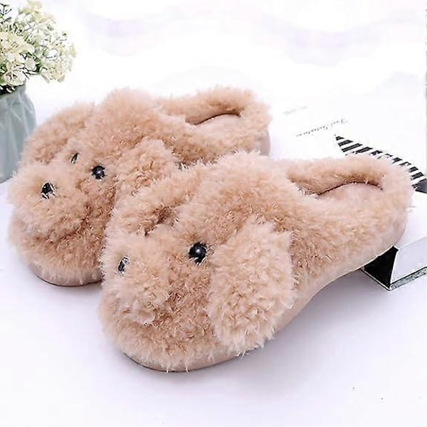 Söta Teddy Djurtofflor Damtofflor Varma Memory Foam