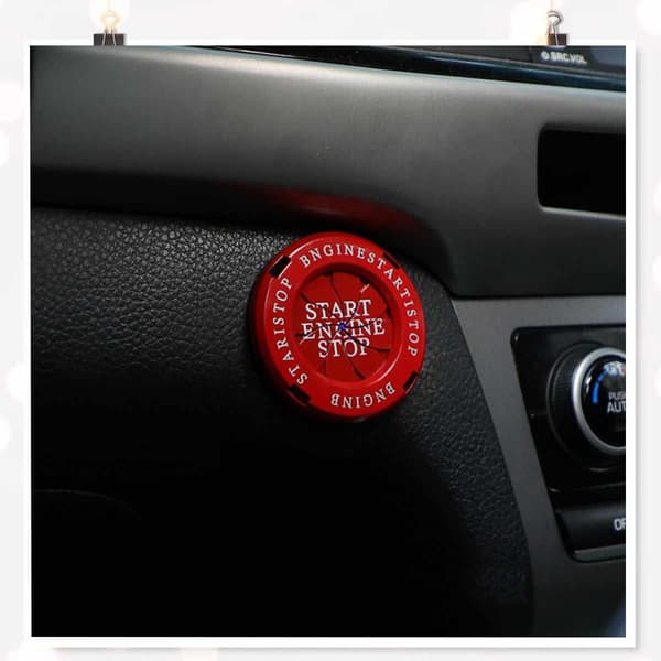 /#/Alloy Car Start Button Cover Car Ignition Button Cover - För bil/#/