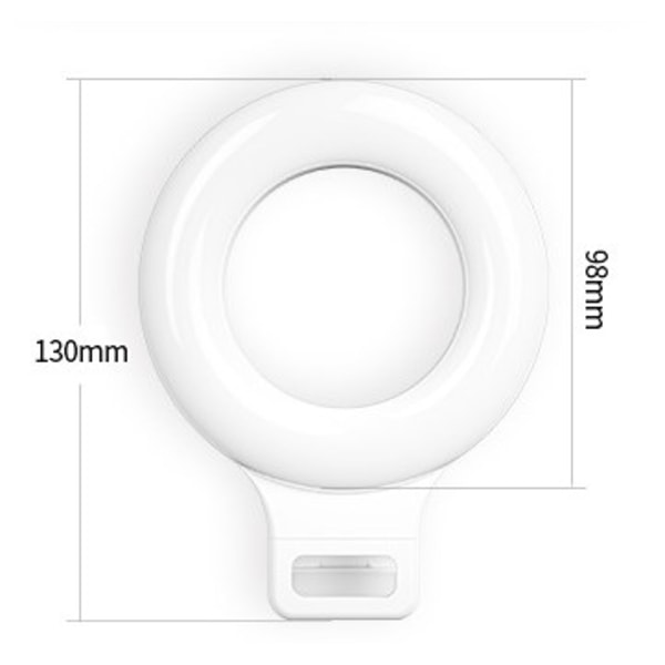 Clip on Ring Light, uppladdningsbar 60 LED Selfie Ring Light för Ph