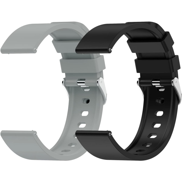 22mm Smartklokke Rem - 2 stk Silikon Hurtigutløsningsremmer, Erstatning