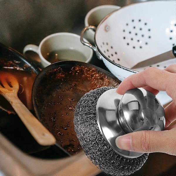 Stålullsskrubber Gjutstål Trådskrubber Diskborste Gryta Panna Skrubber för Rengöring