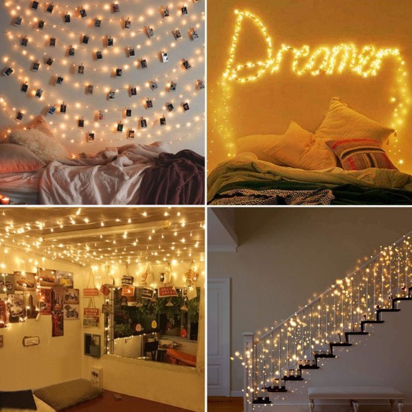 Fairy Lights, (2 stycken i varmt gult) Set om 5M 50LED Batteridrivna