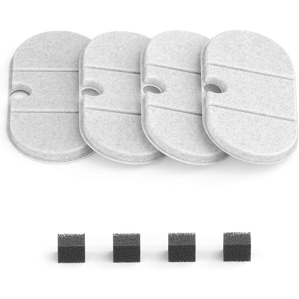 Capsule Cat Vannfontene Filter, 4-pakning Ultra Stille Kjæledyr Vannfontene Filter