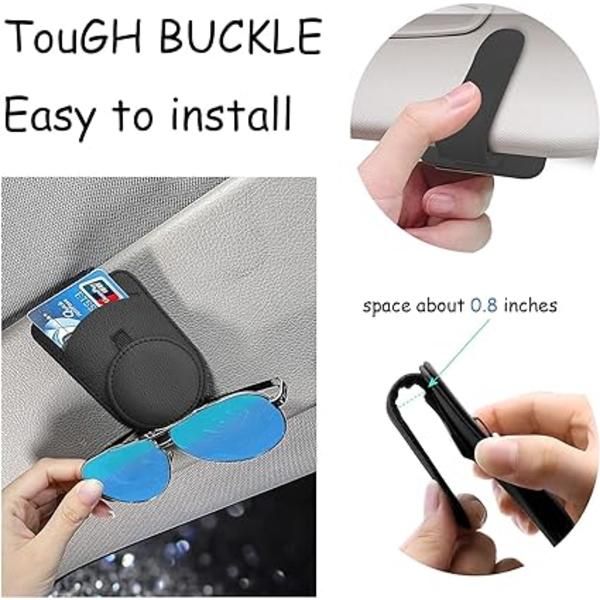 #Bilsolglashållare Universal Bilsolvisir Solglasögonhållare Bilsolvisir Solglasögonhållare Clip Läderglasögonhängare Clip Bilsolglasfodral#