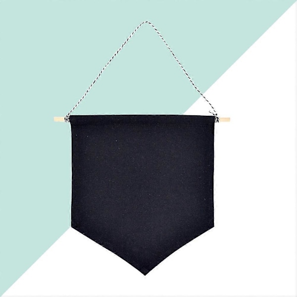 Pin Display Pennant Banner Emalje Lapel Pin Badge Flagg Enkelt Blankt Lerret Vegg Banner (Svart/S)