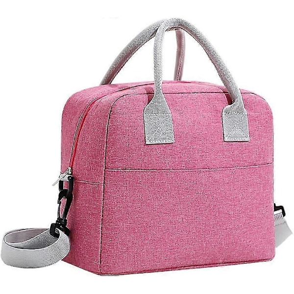 Isolerad matlåda Återanvändbar matlåda för kontor, arbete, skola, picknick, strand, mjuk, läcksäker skolmatlåda för barn, pojkar, flickor (rosa)