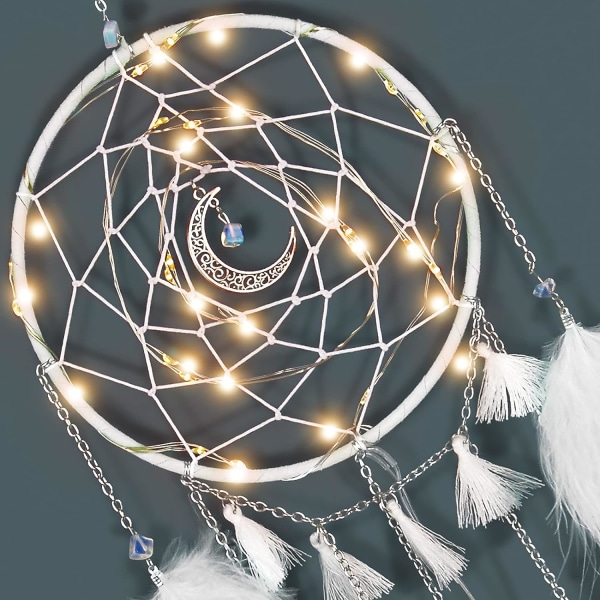 *Small Dream Catcher with LED Light, Handmade Dream Catcher with F*