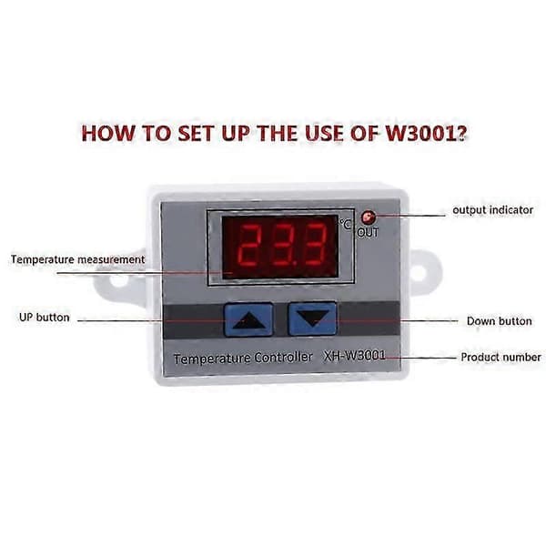 12V Digital LED Temperaturkontroller Termostat Kontrollbrytare