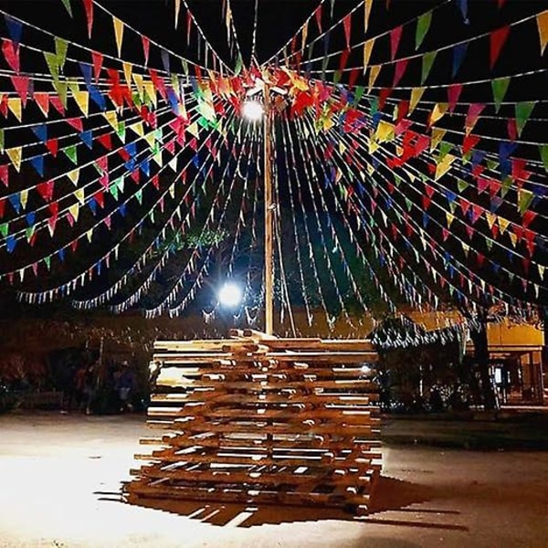 Vimpelbanner 100 Meter Trekant Vimpler Trekant Dobbelt Trekant Flag til Dekoration af Have Bryllup Fødselsdagsfest Indendørs Udendørs