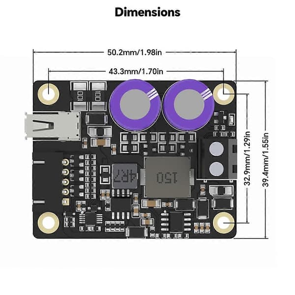SKSM Strømbeskyttelsesmodul med systemimage og strømbegrensningsbeskyttelse strømforsyning for Raspberry Pi3 4B