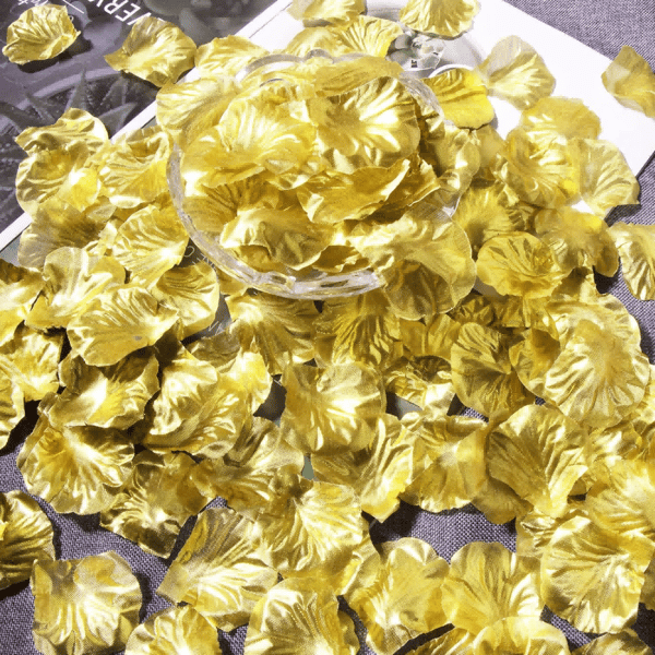 2000 Kunstige Roseblade - Guld, til Valentinsdag Bryllup