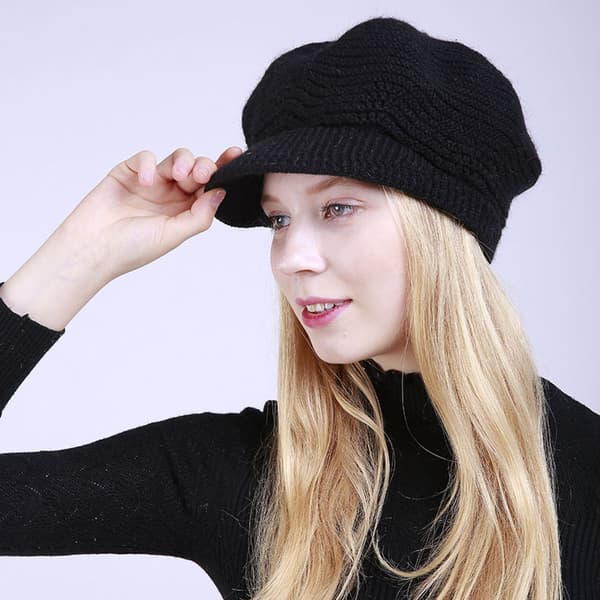 #Stickad mössa ullhatt modell fodrad fleece höst vinterhatt#