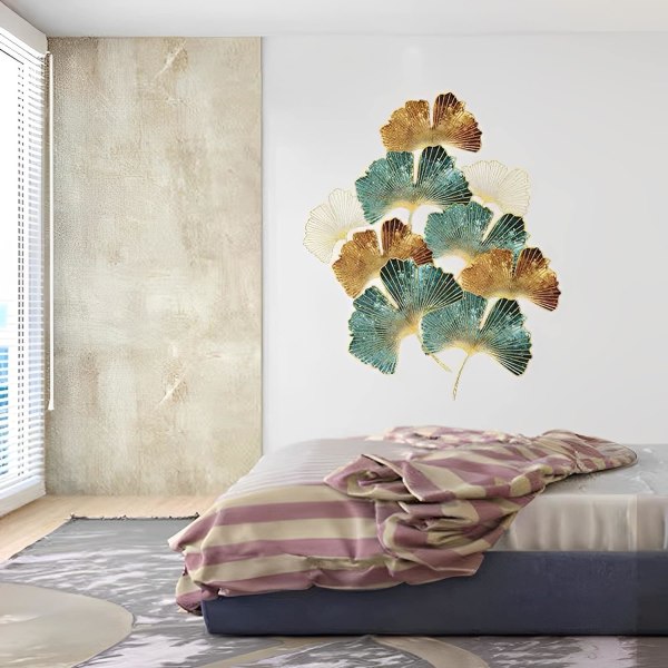 XL Seinätarrat GINKGO LEHDET Kulta (76x87 cm) | Itseliimautuvat