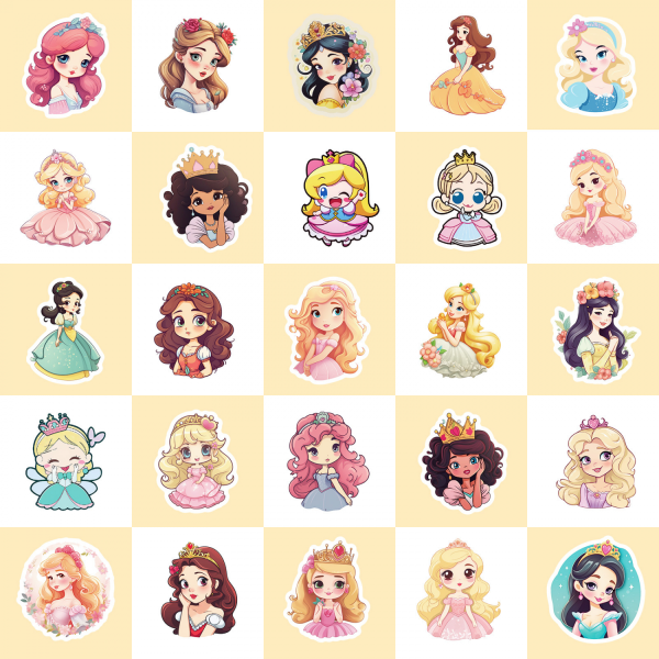 #50 Tegneserie Teen Princess Stickers#