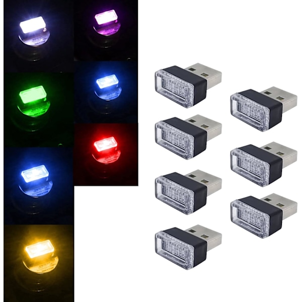 7 st USB-LED Billampor för Inre Atmosfär, Nattbelysning