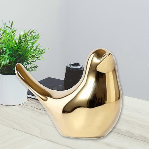 Moderna Guld Små Djur Statyer Ornament för Vardagsrum Sovrum Inredning