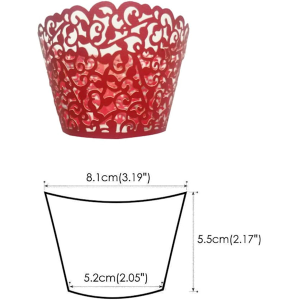 100 stk. Jule Cupcakes-papir Artistic Bagning Kagepapir F