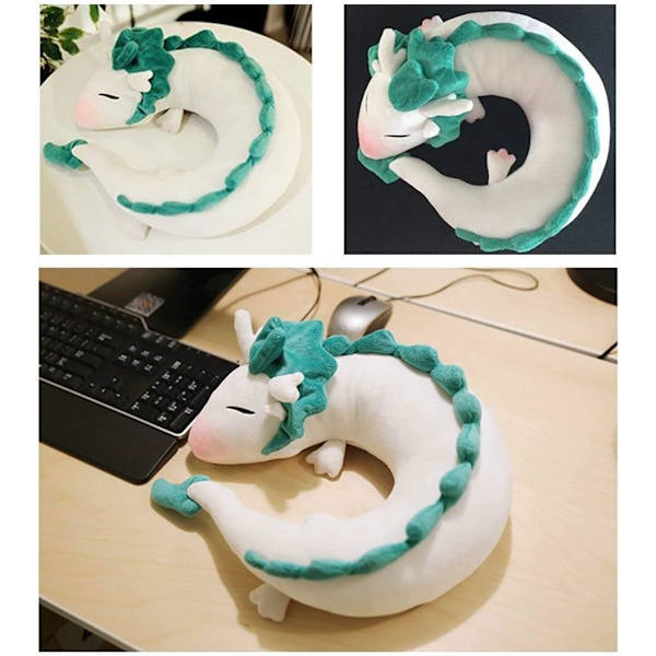 Anime Søt Hvit Dragen Nakkepute Reisepute, Plussj Dragen A