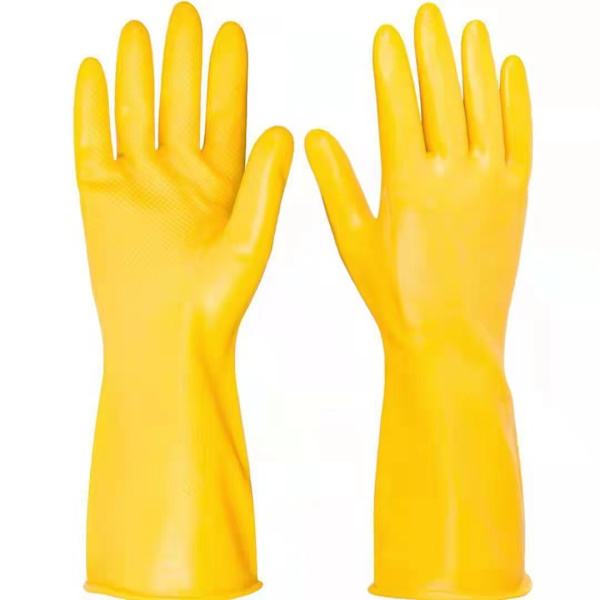 #Genanvendelige husholdningshandsker gule 1 stk Gummi opvaskhandsker ekstra tykke lange ærmer#