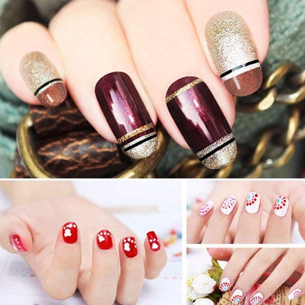 #(Svart) Nagelkonst Design Tillbehör Nagelkonst Penslar Set#