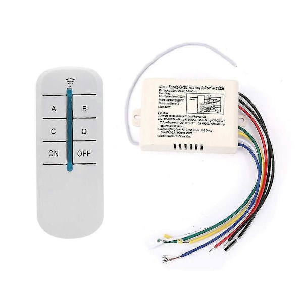 4-suuntainen langaton kauko-ohjainkytkin 220 V digitaalinen seinävastaanotinlähetinmoduuli kauko-ohjainkytkin + lähetin-vastaanotin